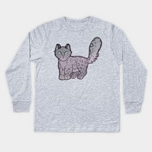 Snow Leopard Kids Long Sleeve T-Shirt